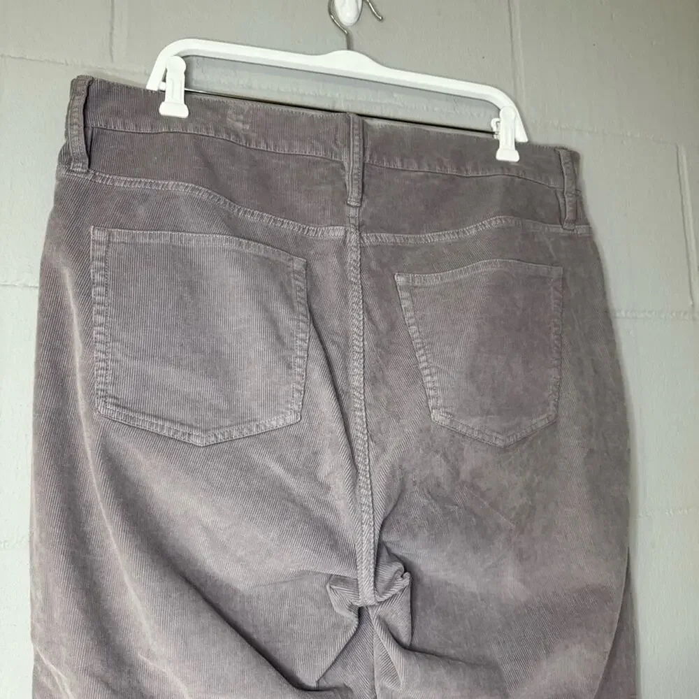 J. Crew 2023 Straight Leg Grey Corduroy Pants Women’s Plus Size 35 Cotton Blend